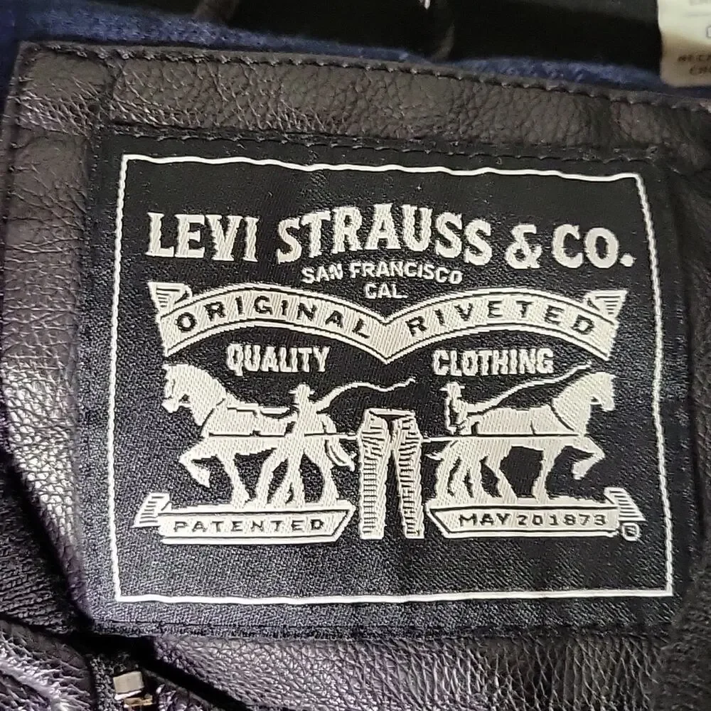 Levi Strauss & Co. Faux Leather Full Zip Jacket Mens Size Large